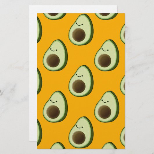Avocado Pattern Briefpapier (Voorkant / Achterkant)
