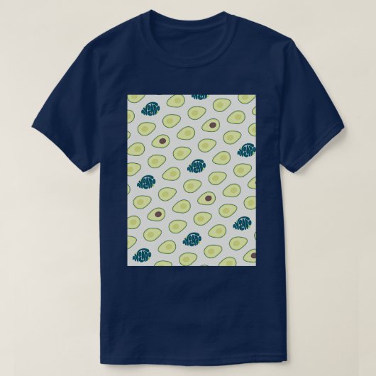 Avocado Pattern Custom Typography T-shirt (Design voorkant)