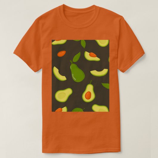 Avocado Pattern Dark Green T-shirt (Design voorkant)