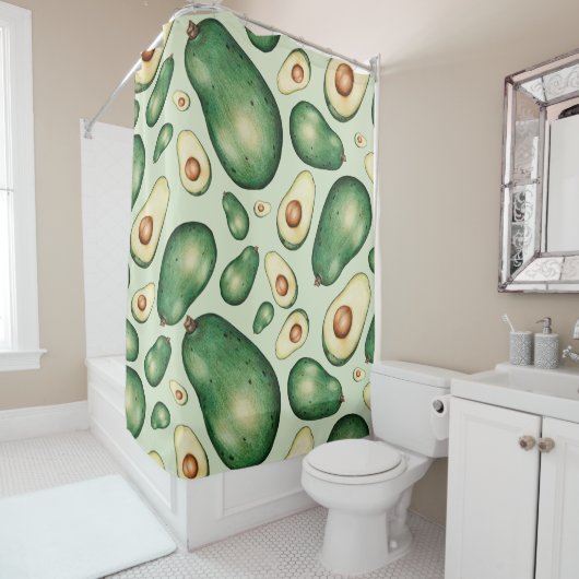 Avocado Pattern Douchegordijn (In situ)