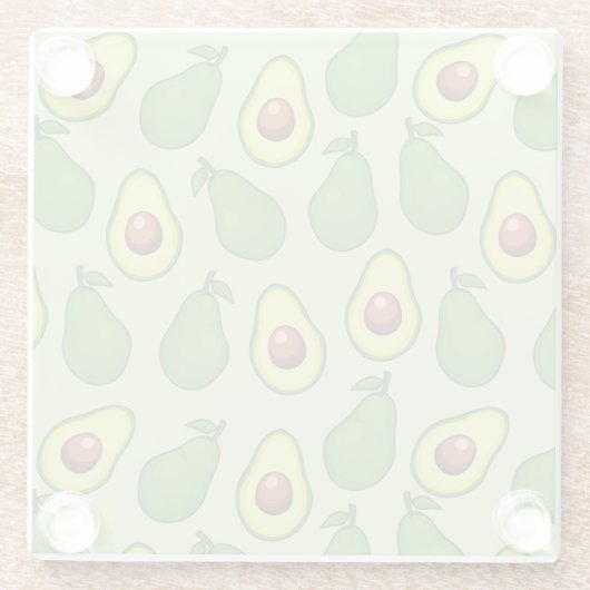 Avocado Pattern Glazen Onderzetter (Achterkant)