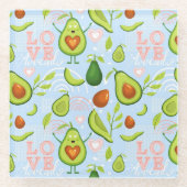 Avocado Pattern Glazen Onderzetter (Voorkant)