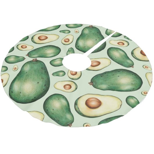 Avocado Pattern Kerstboom Rok (Gekanteld)