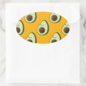 Avocado Pattern Ovale Sticker (Tas)