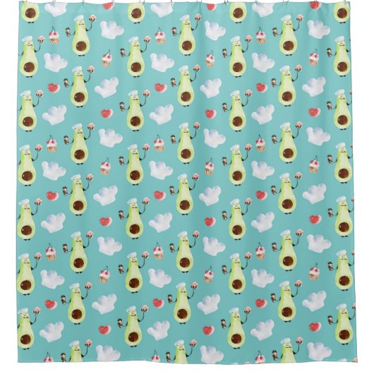 Avocado Pattern Shower Curtain Douchegordijn (Voorkant)