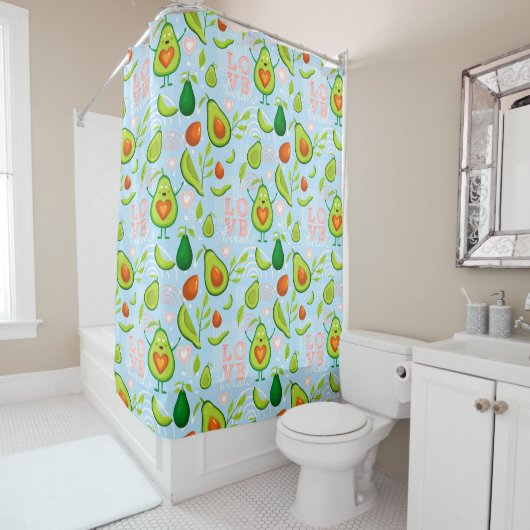 Avocado Pattern Shower Curtain Douchegordijn (In situ)