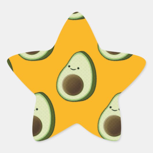 Avocado Pattern Ster Sticker (Voorkant)