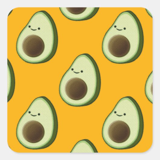 Avocado Pattern Vierkante Sticker (Voorkant)
