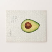 Avocado (Persea) Fruit Watercolor Schilderij Legpuzzel (Horizontaal)
