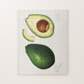 Avocado (Persea) — Waterverf van fruit Legpuzzel (Verticaal)