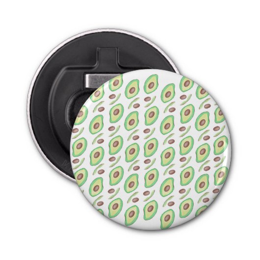 Avocado Pits Slices Fruit Hand Drawn Pattern Button Flesopener (Voorkant)