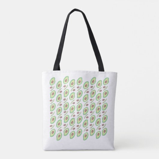 Avocado Pits Slices Fruit Hand Drawn Pattern Draagtas (Achterkant)