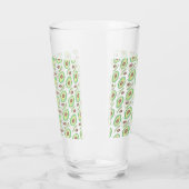 Avocado Pits Slices Fruit Hand Drawn Pattern Glas (Links)