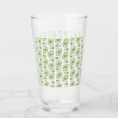 Avocado Pits Slices Fruit Hand Drawn Pattern Glas (Voorkant)