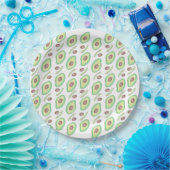 Avocado Pits Slices Fruit Hand Drawn Pattern Papieren Bordje (Feest)