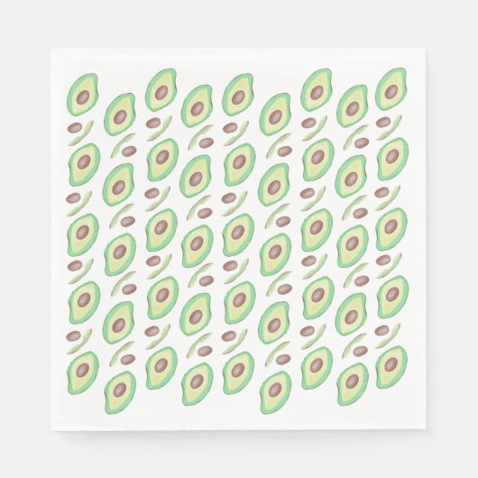 Avocado Pits Slices Fruit Hand Drawn Pattern Servet (Voorkant)