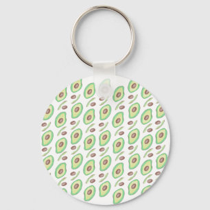 Avocado Pits Slices Fruit Hand Drawn Pattern Sleutelhanger