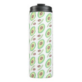 Avocado Pits Slices Fruit Hand Drawn Pattern Thermosbeker (Voorkant)