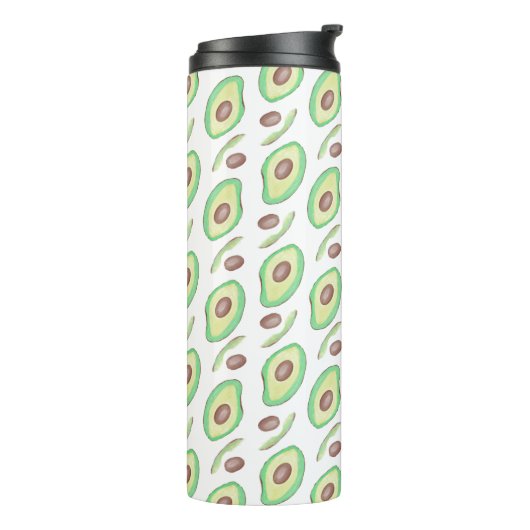 Avocado Pits Slices Fruit Hand Drawn Pattern Thermosbeker (Gedraaid links)