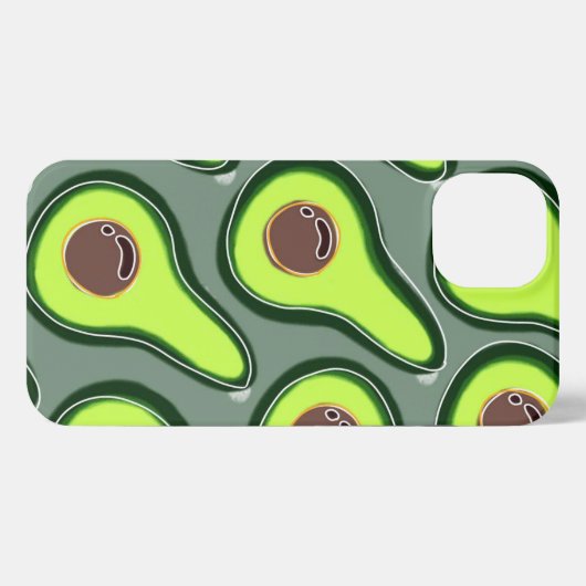 🥑 Avocado Pop Art – Fresh & Fun Pattern 🥑 iPhone Hoesje (Achterkant horizontaal)
