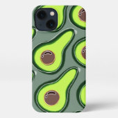 🥑 Avocado Pop Art – Fresh & Fun Pattern 🥑 iPhone Hoesje (Achterkant)