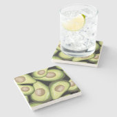 "Avocado" Print Stenen Onderzetter (Zijkant)