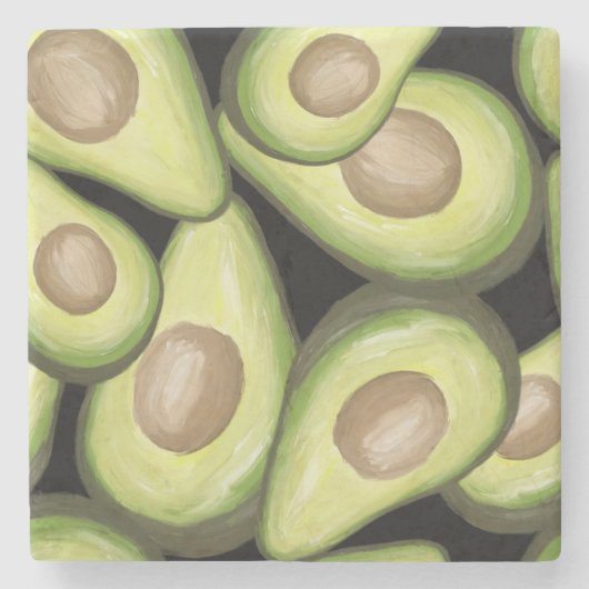 "Avocado" Print Stenen Onderzetter (Voorkant)