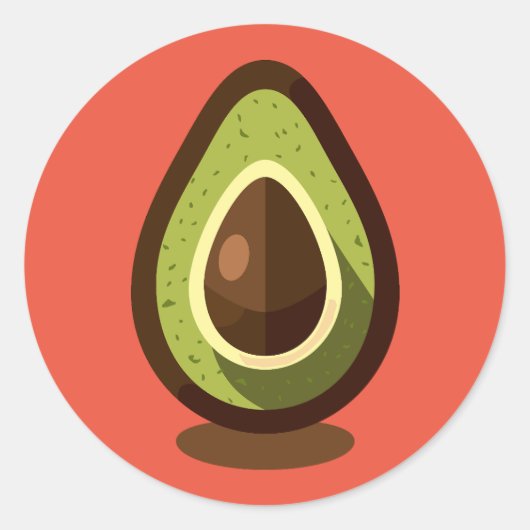 avocado ronde sticker (Voorkant)