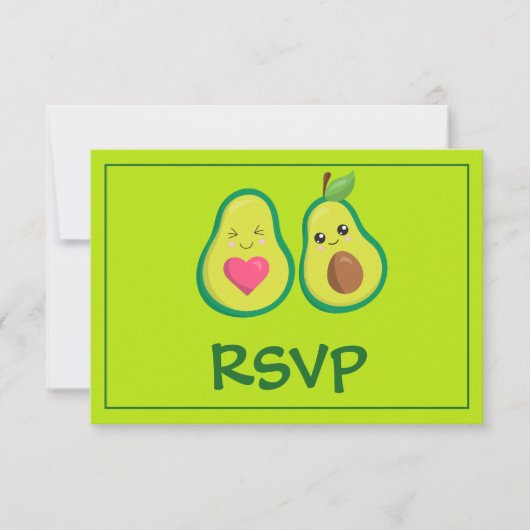 Avocado RSVP Kaartje (Voorkant)