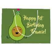 Avocado Schattige Guacamole1st Verjaardagscadeauza Groot Cadeauzakje (Achterkant)