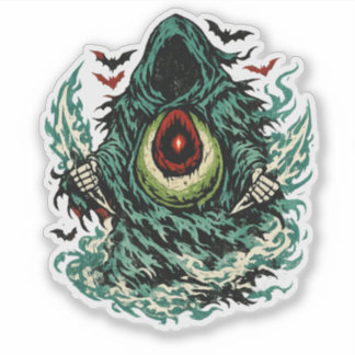 Avocado Shadow Phantom Halloween — Dark Art Retro  Sticker