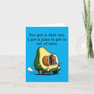 Avocado Snel Auto Grappige Fruit Bestuurder 1 Kaart