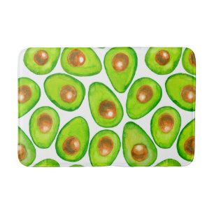 Avocado snijdt waterverf badmat