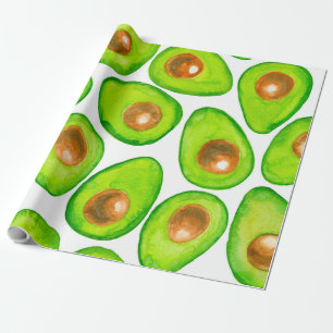Avocado snijdt waterverf cadeaupapier