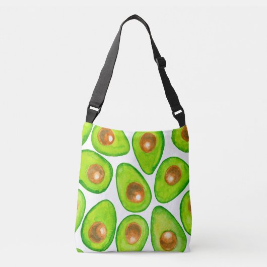 Avocado snijdt waterverf crossbody tas (Voorkant)