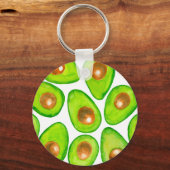 Avocado snijdt waterverf sleutelhanger (Voorkant)
