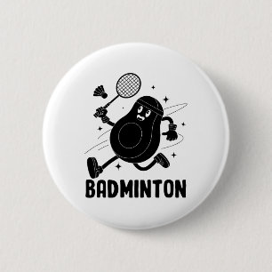 Avocado spelen Badminton Gezond Vegetarisch Voedse Ronde Button 5,7 Cm