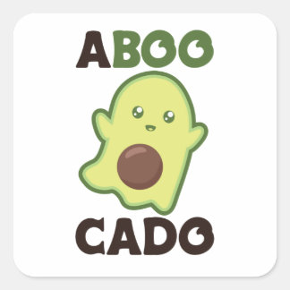 Avocado Spirit voor Halloween Funny Avocados Vierkante Sticker