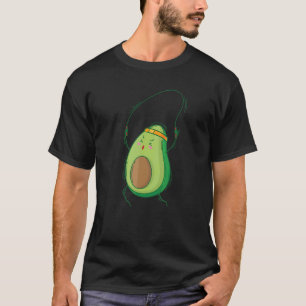 Avocado springt met een springtouw t-shirt