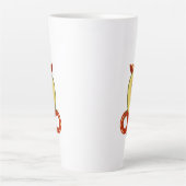 Avocado strandmeisje met zon-pet en zwemring latte mok (Voorkant)