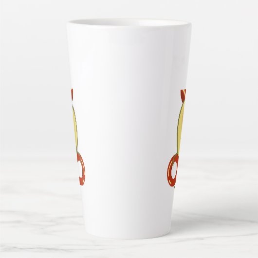 Avocado strandmeisje met zon-pet en zwemring latte mok (Voorkant)