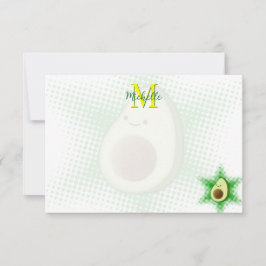 Avocado Superstar Aangepaste Monogram Notitiekaartje