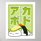 Avocado Sushi Cat Poster (Voorkant)