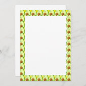 Avocado Tekening Rand Lege Aangepaste tekst Kaart (Voorkant / Achterkant)