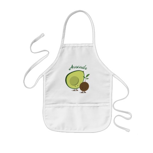 Avocado-tekens | Apron van Kind Kinder Schort (Voorkant)