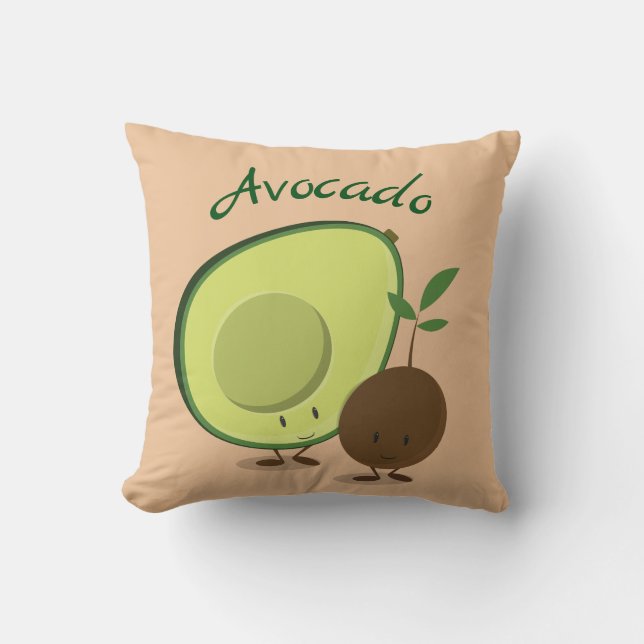 Avocado-tekens | Sierkussen (Voorkant)