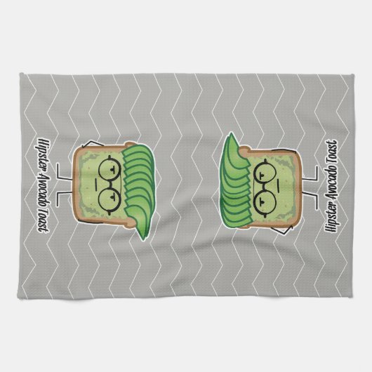 Avocado Toast Hipster-brillen Theedoek (Horizontaal)