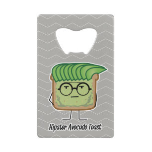 Avocado Toast Hipster-glaashaar Kredietkaart Flessenopener