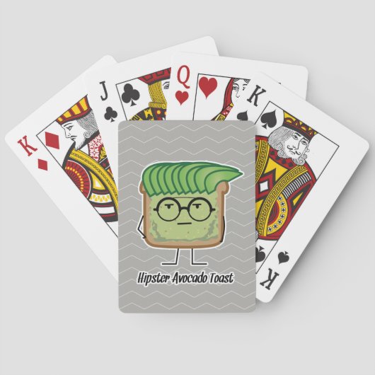 Avocado Toast Hipster-glaashaar Pokerkaarten (Achterkant)