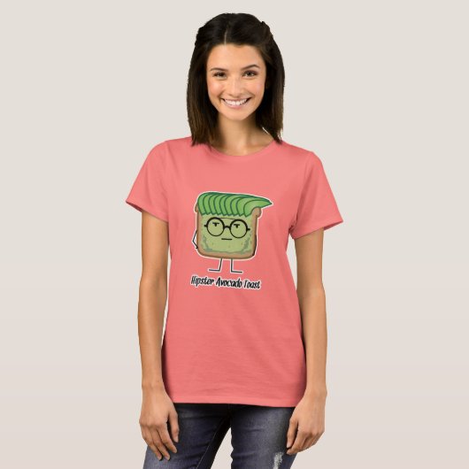 Avocado Toast Hipster-glaashaar T-shirt (Voorkant volledig)